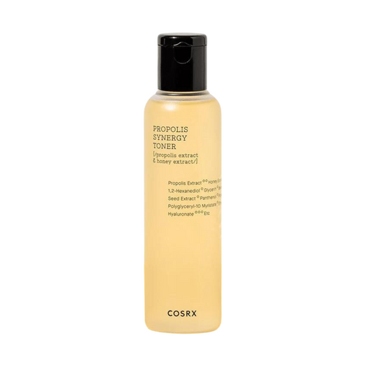 This toner is packed with 72.6% black bee propolis extract and 10% honey extract, offering your skin nourishment and hydration. That's not all - propolis extract helps your skin's moisture barrier, so its oil and moisture levels stay balanced. Plus, it boosts skin elasticity and texture, giving you a dewy, honey-glow.