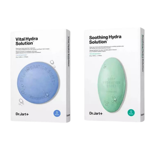 Dr.Jart+ Dermask Water Jet Vital Hydra Solution: Quench skin's thirst instantly, then plump it up with this hydrating sheet mask!  ﻿Dr.Jart+ Dermask Water Jet Vital Hydra Solution: Sheet mask that swiftly soothes dry or uncomfortable skin with a rush of moisture & relieves tightness.