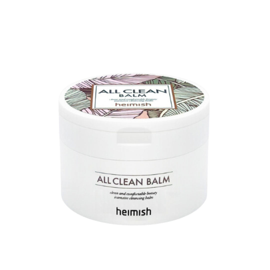 Heimish All Clean Balm melts makeup and impurities without irritation or dryness. Hypoallergenic ingredients (shea butter, citrus herb oil, coconut extract, white flower complex) make it ideal for sensitive, dry skin; no parabens or artificial fragrances.